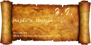 Hajós Ibolya névjegykártya